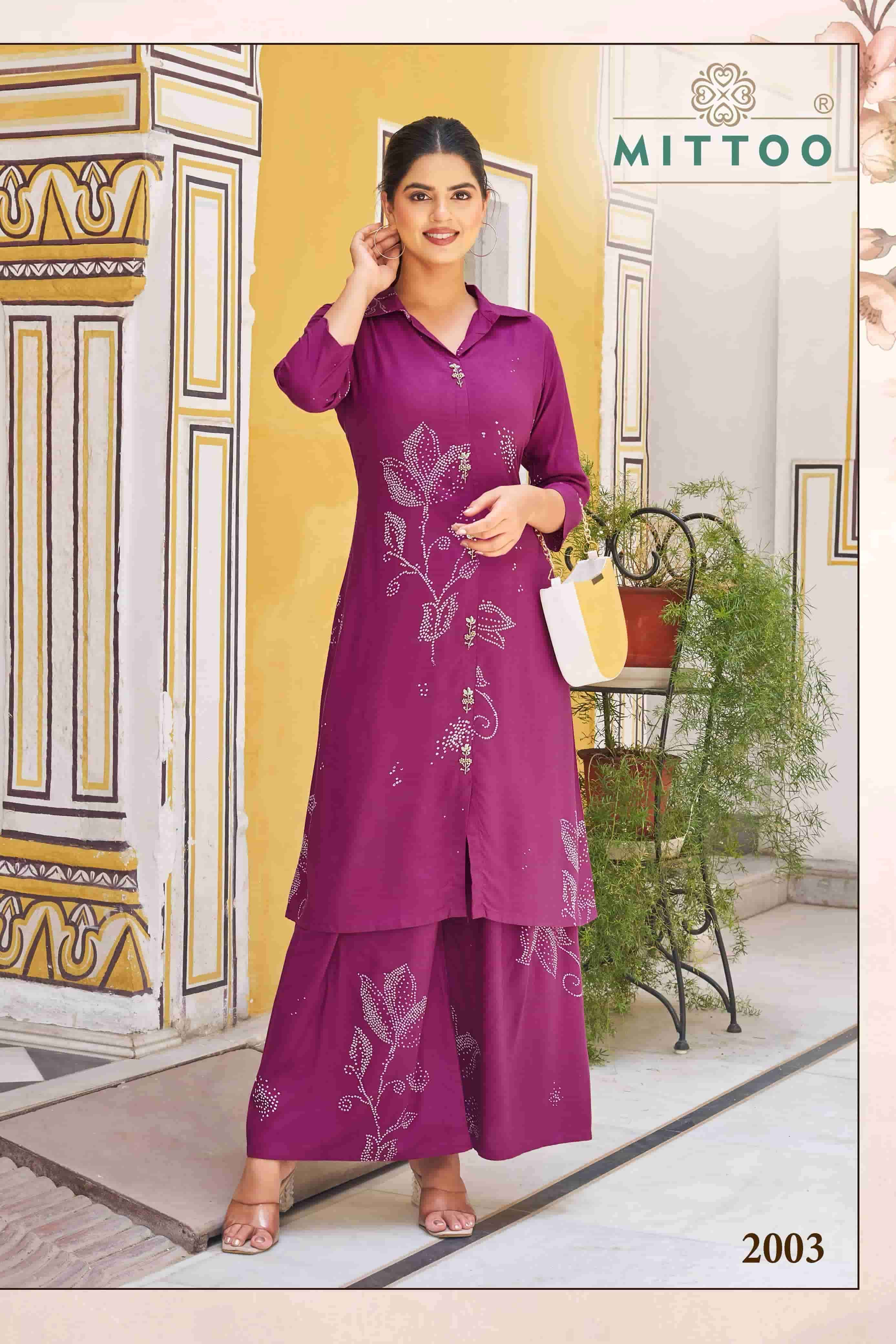 MITTOO INDRANI RAYON PRINTED CORD SET WHOLESALER 2025