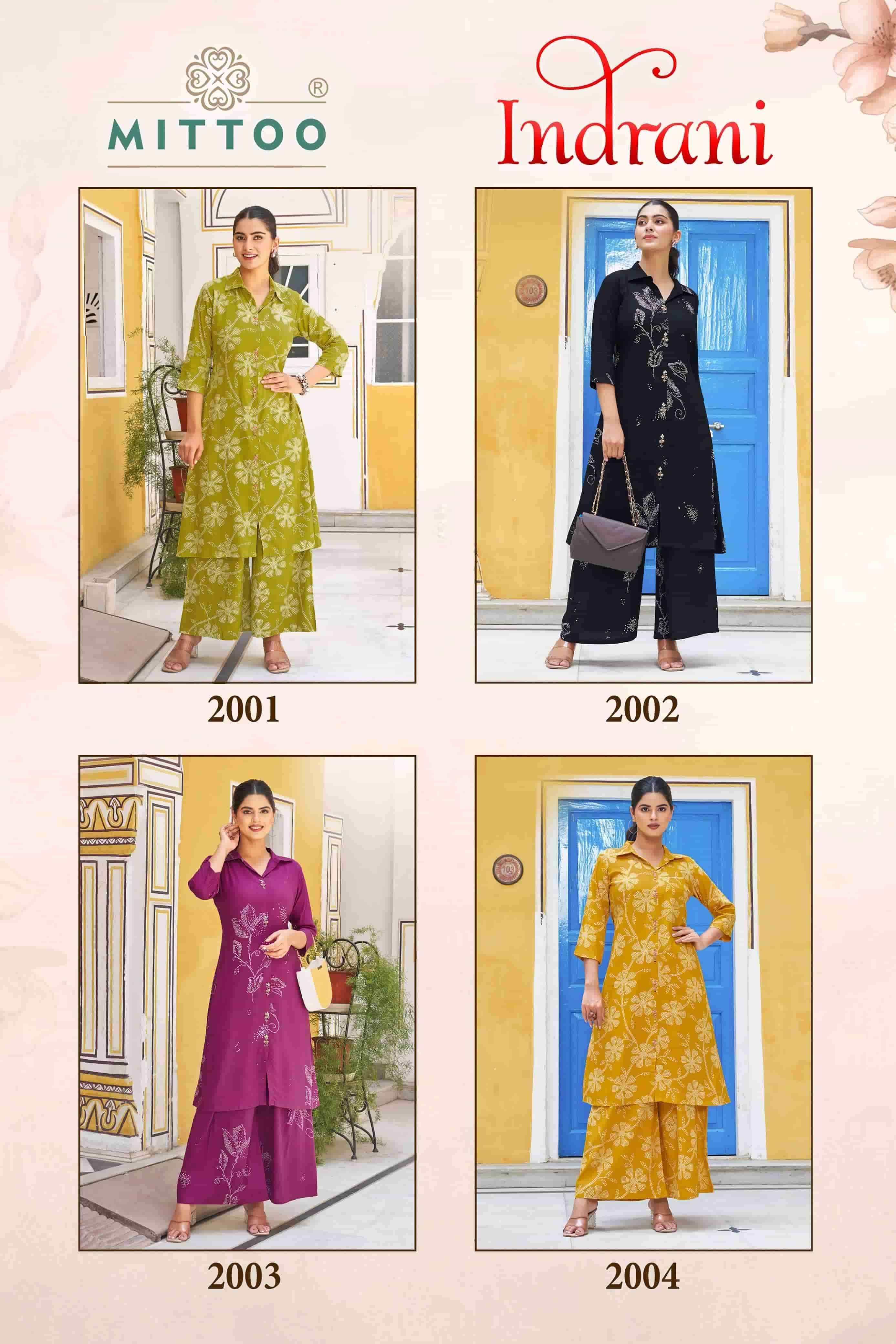 MITTOO INDRANI RAYON PRINTED CORD SET WHOLESALER 2025
