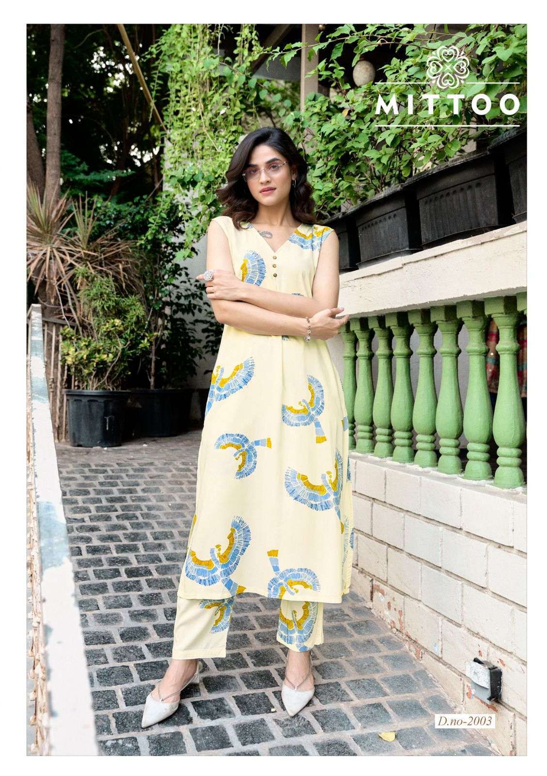 MITTOO SAFFRON RAYON PRINTED CORD SET COLLECTION BEST RATE DEALER 