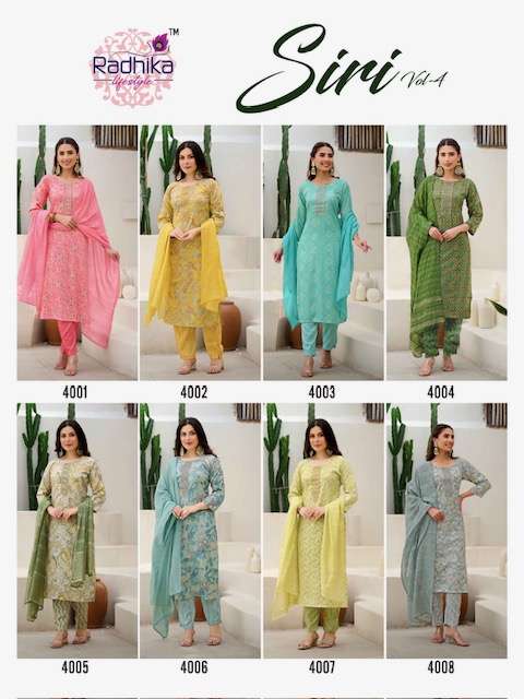 RADHIKA LIFESTYLE SIRI VOL 4 READYMADE FANCY SUIT CATALOGUE WHOLESALER 2025