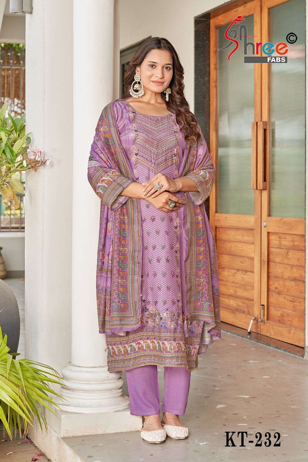 SHREE FAB KT 232 COLORS PAKISTANI MUSLIN LADIES SUIT WHOLESALER 