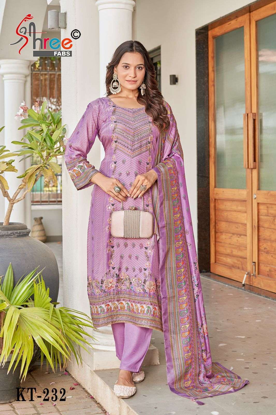 SHREE FAB KT 232 COLORS PAKISTANI MUSLIN LADIES SUIT WHOLESALER 