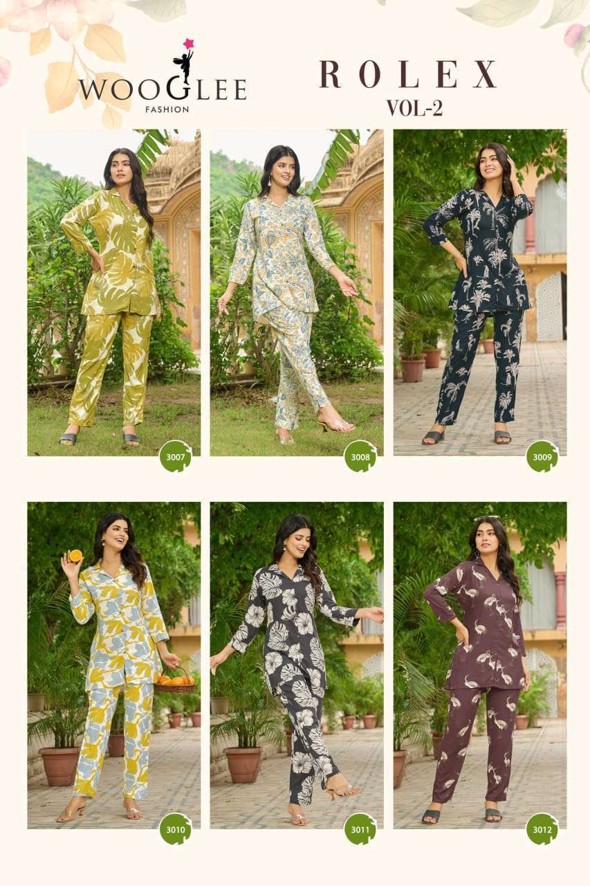 WOOGLEE ROLEX VOL 2 RAYON PRINTED CORD SET WHOLESALER 2025