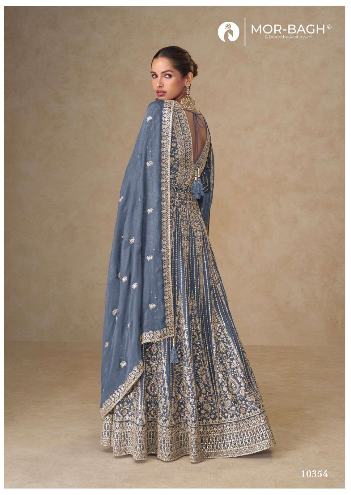 AASHIRWAD MOR BAGH JANKI 10353 TO 10356 DESIGNER INDO WESTERN DRESS CATALOG WHOLESALER 