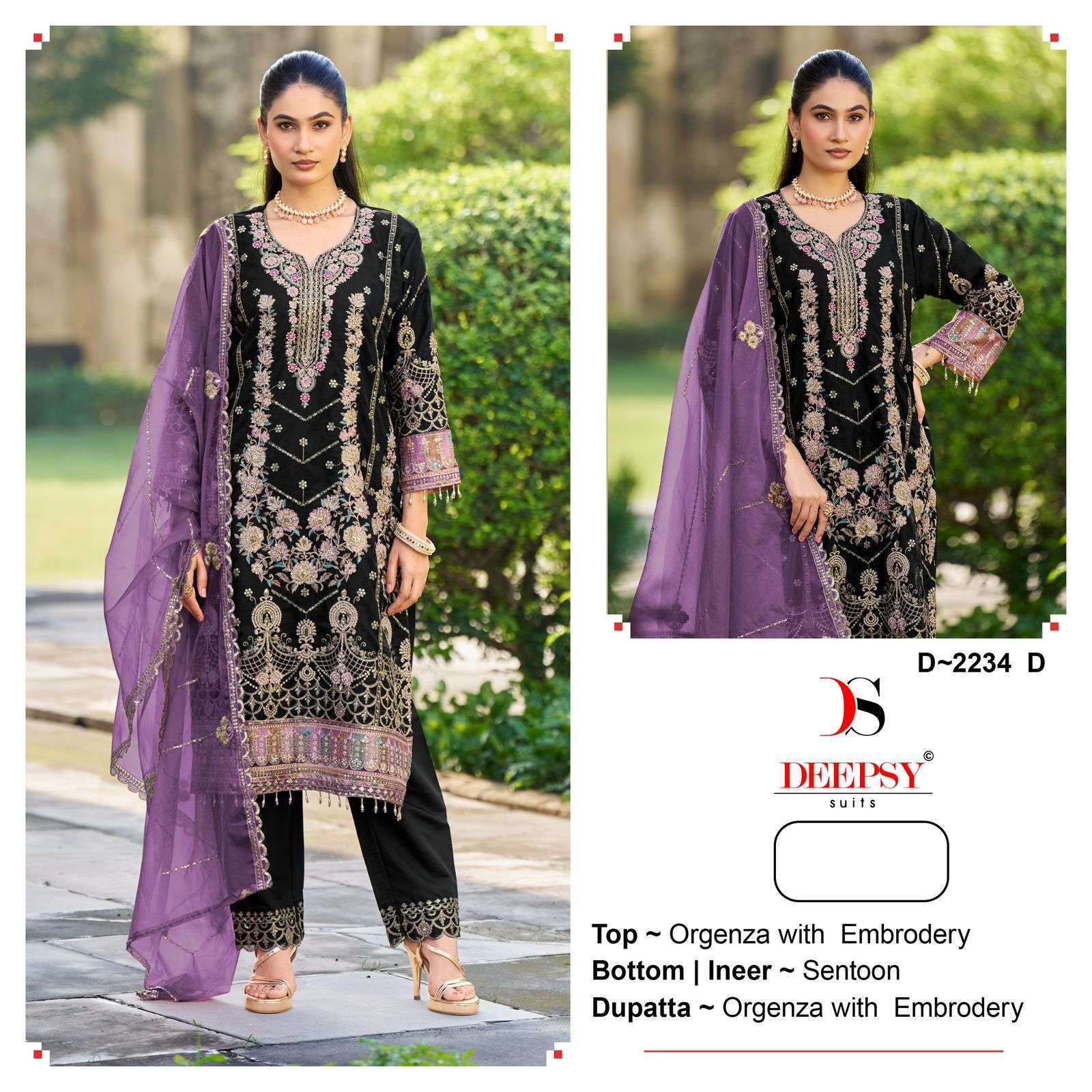 DEEPSY D 2234 COLORS PAKISTANI ORGANZA SUIT WHOLESALER 2025