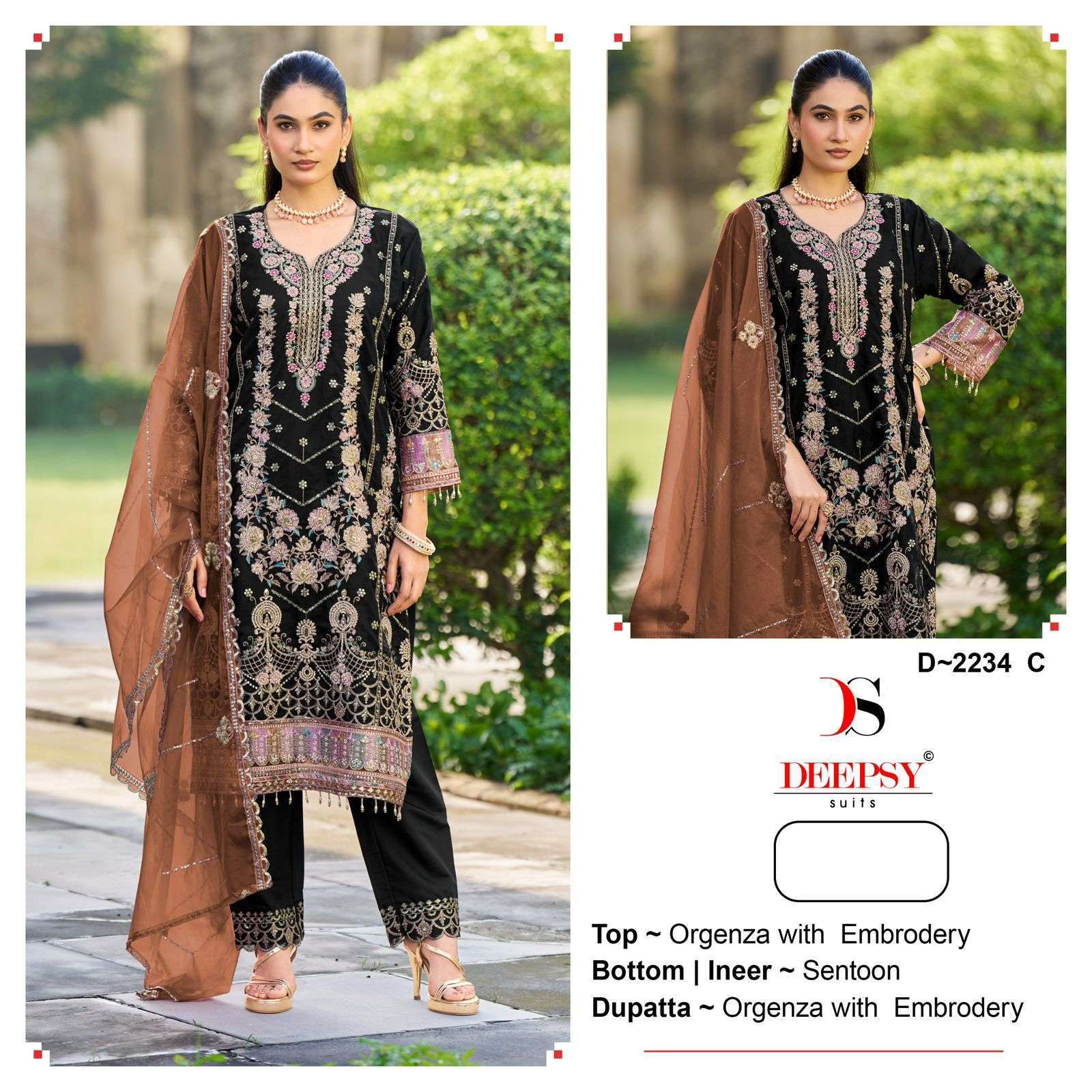 DEEPSY D 2234 COLORS PAKISTANI ORGANZA SUIT WHOLESALER 2025