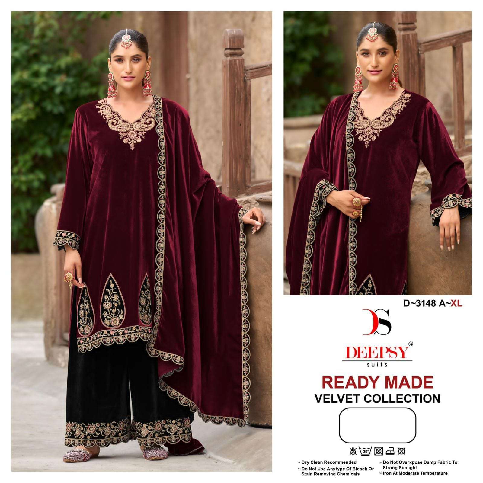 DEEPSY D 3148 COLORS PAKISTANI DESIGNER VELVET READYMADE SUIT WHOLESALER 2025