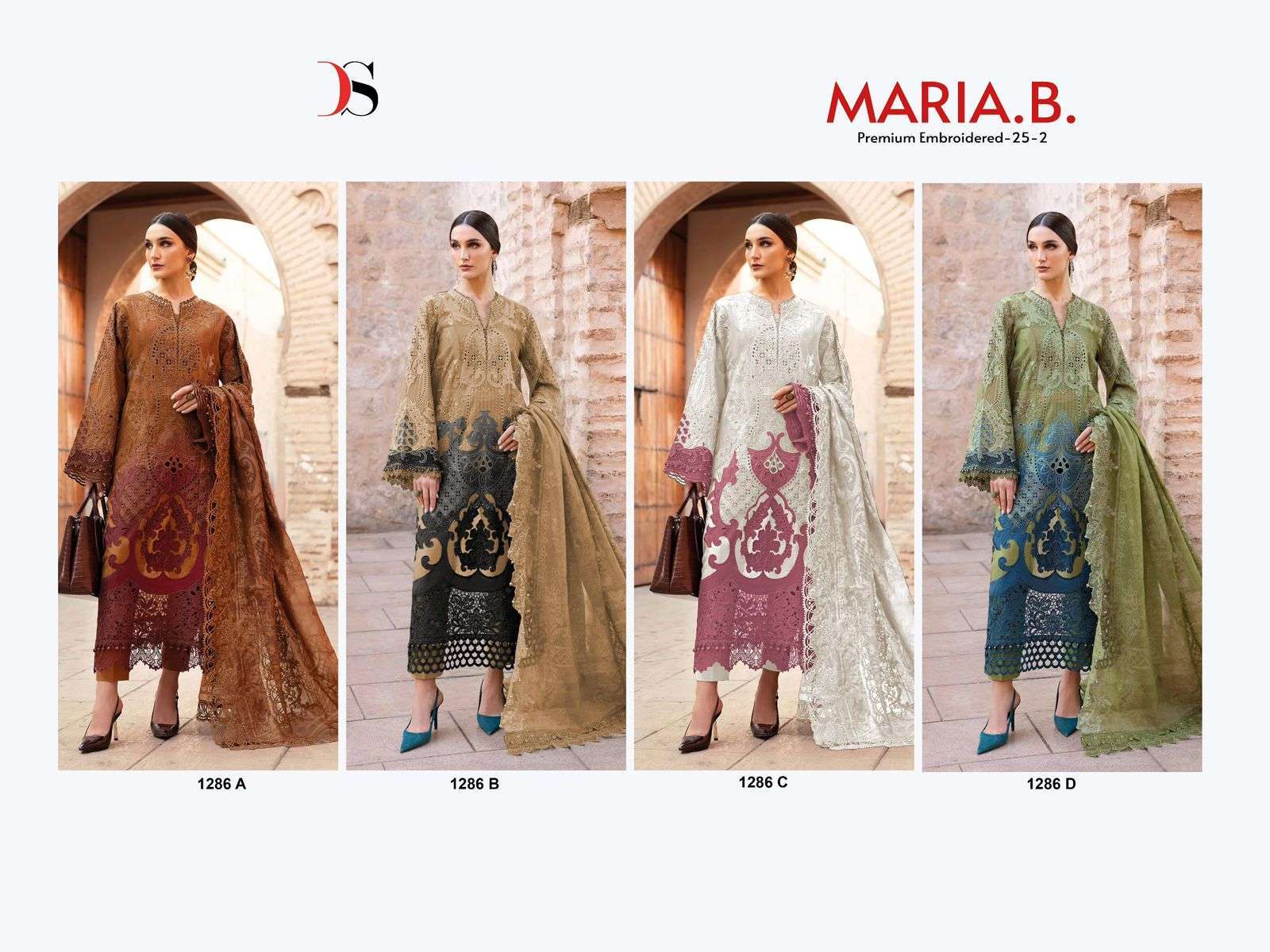 DEEPSY MARIA B PREMIUM EMBROIDERY 25 2 1286 COLORS PAKISTANI COLORS SUIT WHOLESALER 