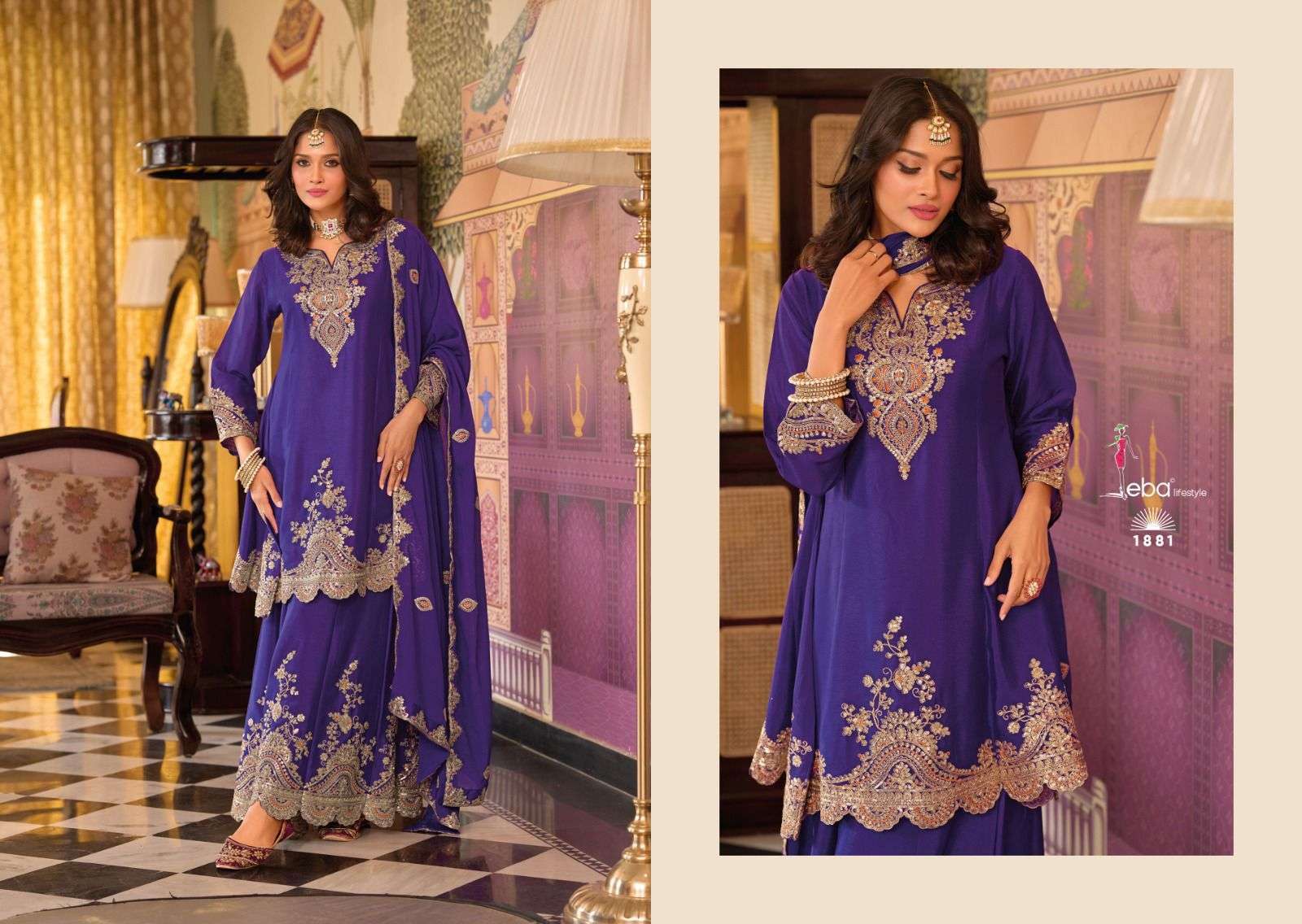 EBA LIFESTYLE KALISTA CHINON PARTYWEAR SUIT COLLECTION BEST RATE DEALER 