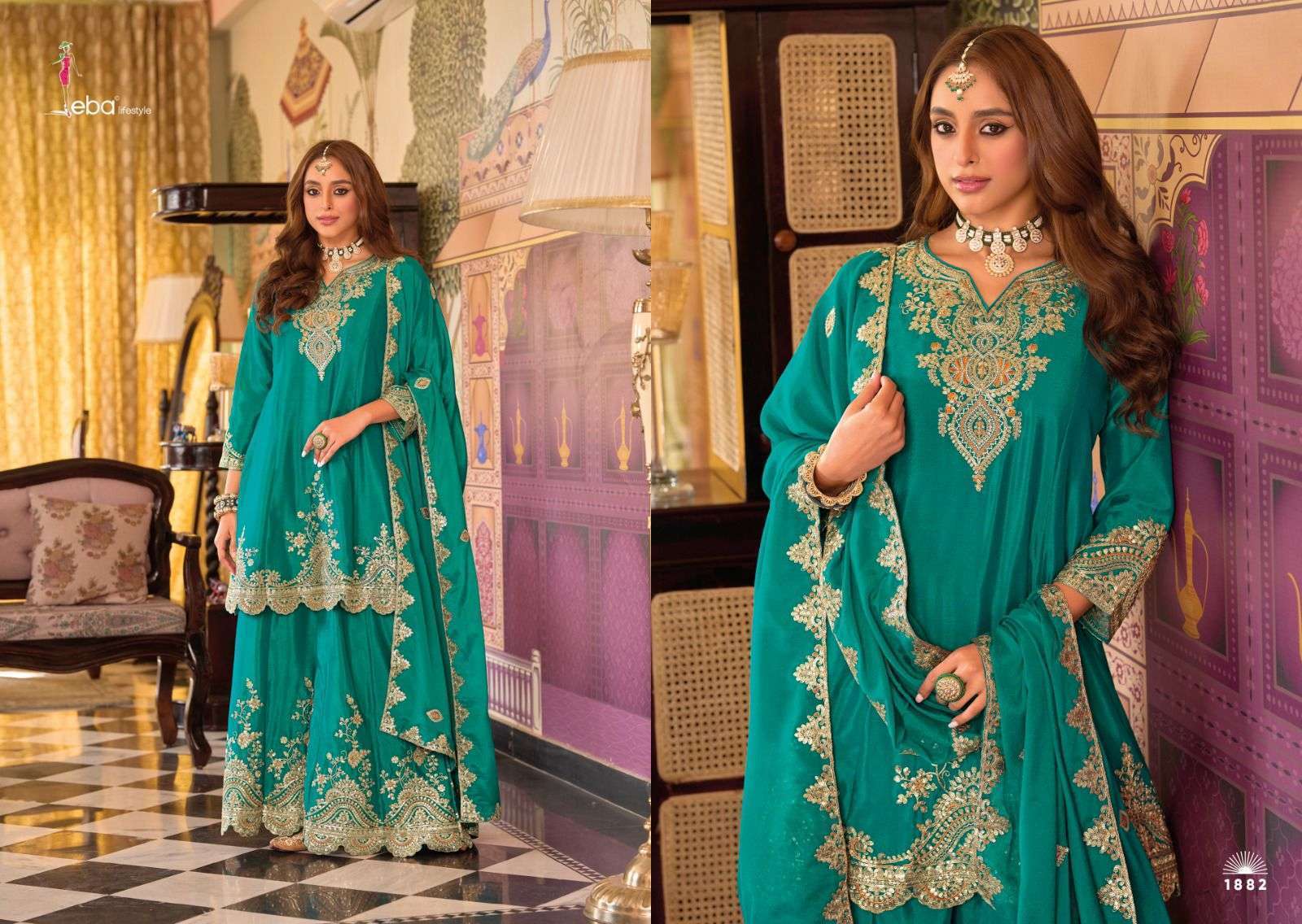 EBA LIFESTYLE KALISTA CHINON PARTYWEAR SUIT COLLECTION BEST RATE DEALER 