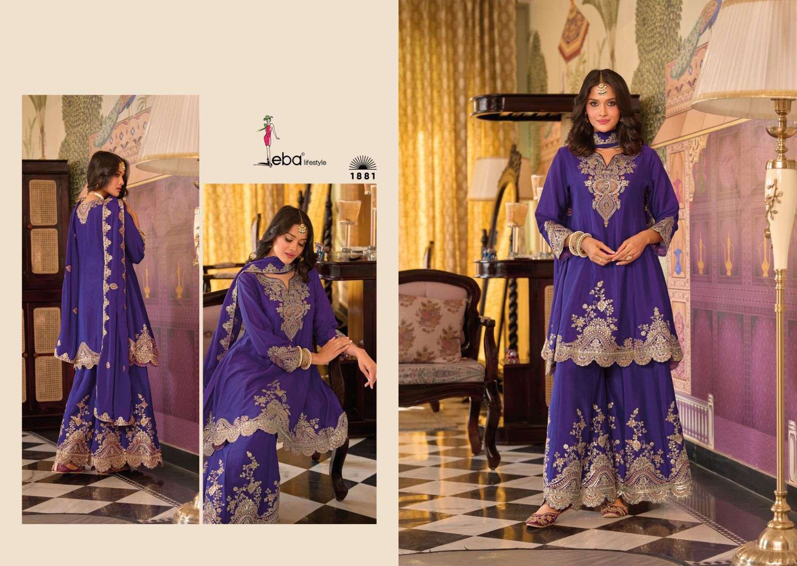 EBA LIFESTYLE KALISTA CHINON PARTYWEAR SUIT COLLECTION BEST RATE DEALER 