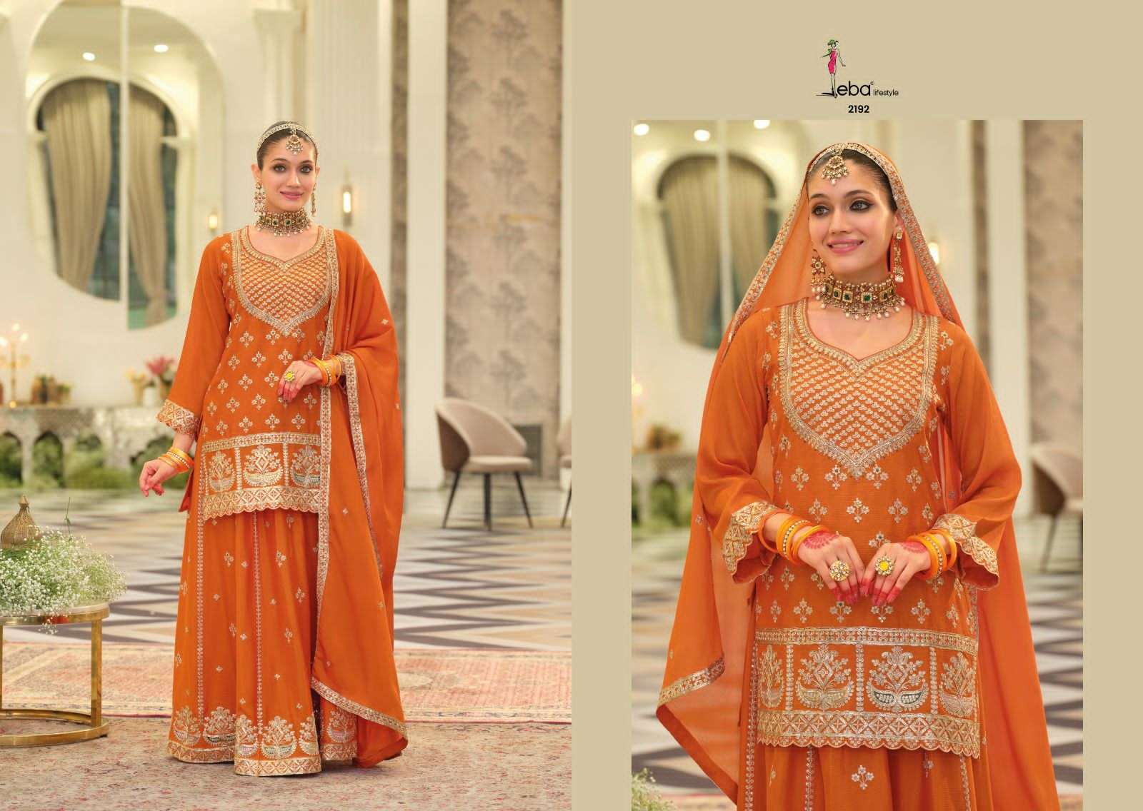 EBA LIFESTYLE RANGOLI WEDDING WEAR LEHENGA STYLE DRESS LATEST CATALOGUE WHOLESALER 