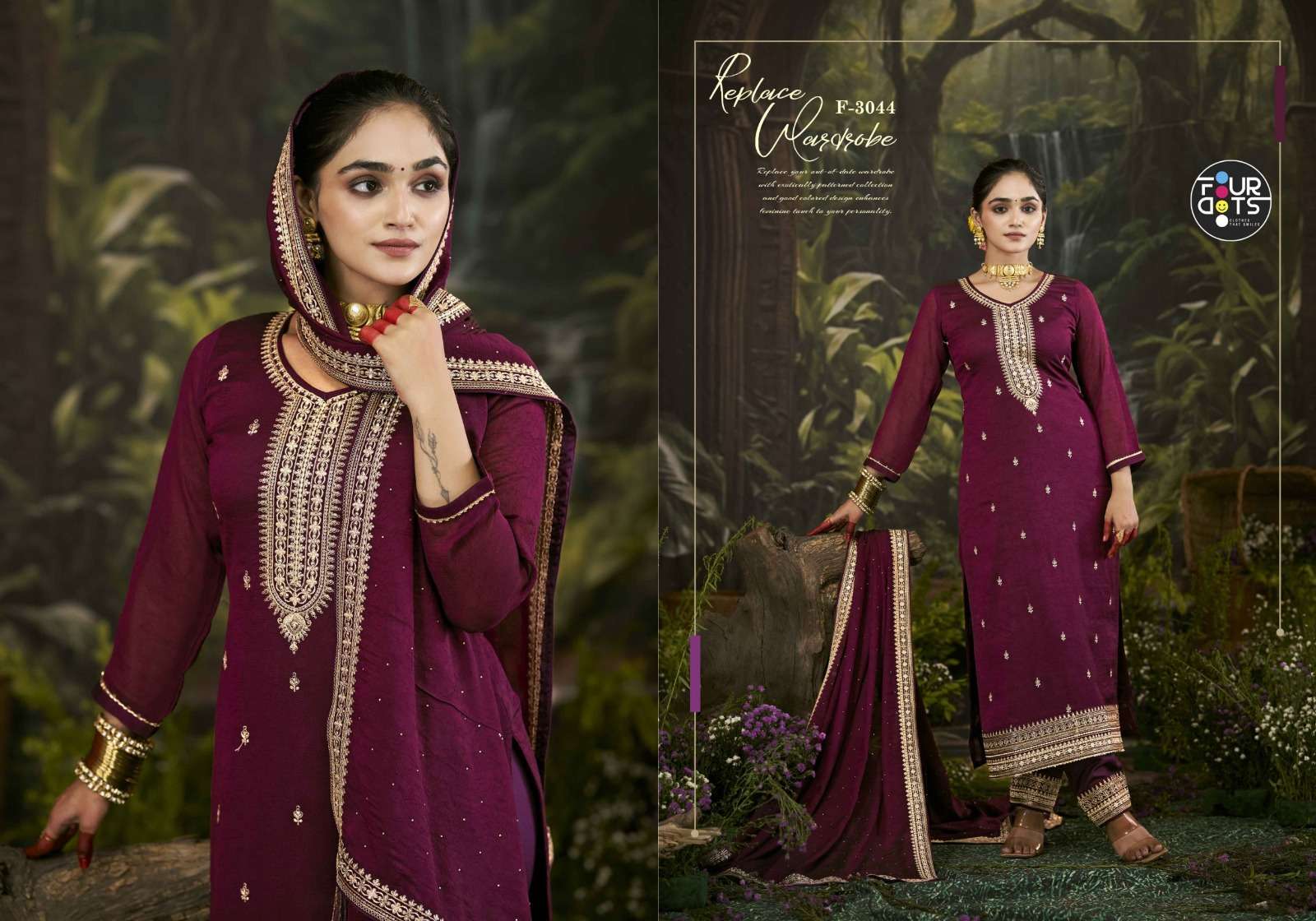 FOURDOTS CHINMAYI DESIGNER SILK SUIT LATEST CATALOGUE WHOLESALER 2025