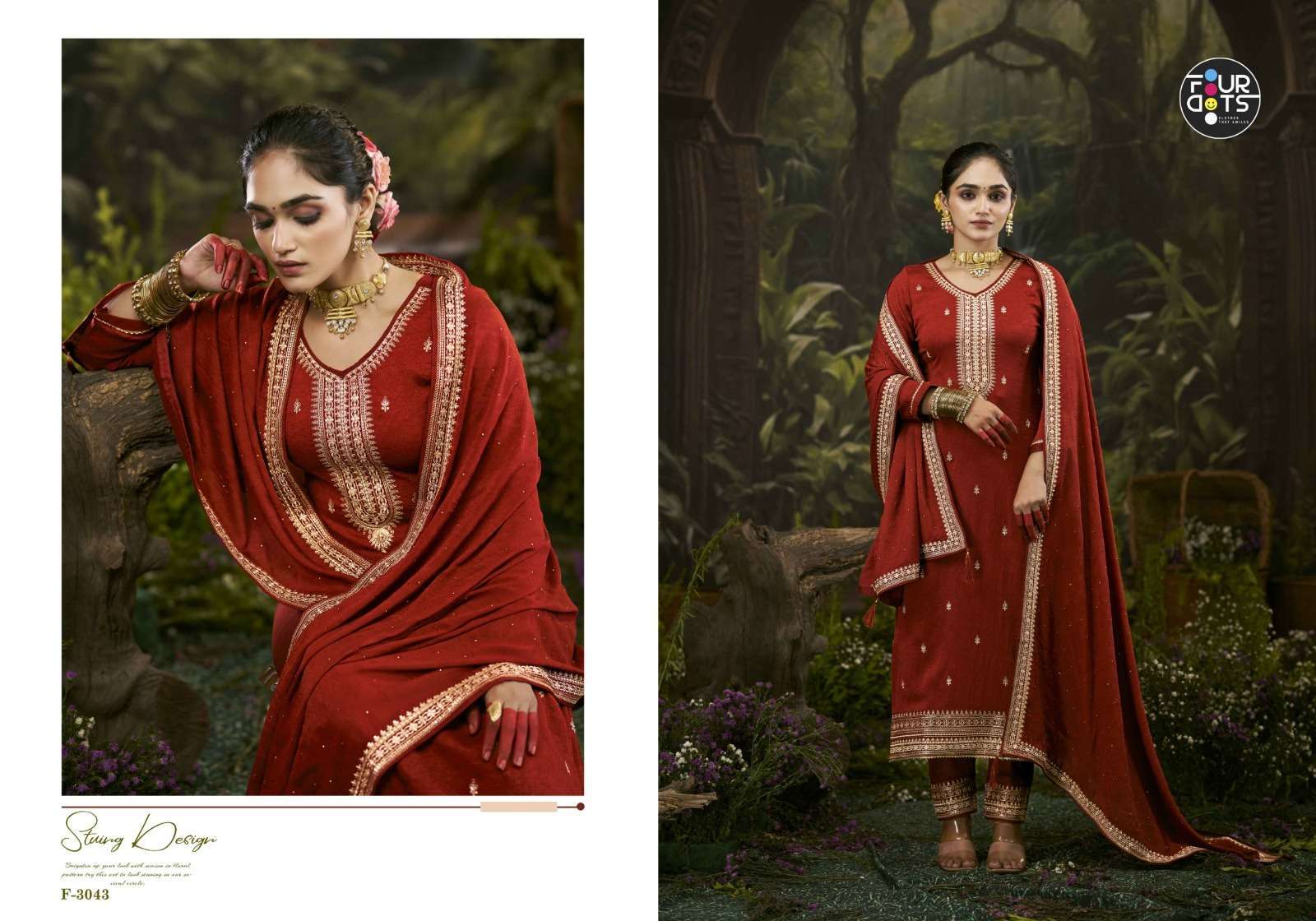 FOURDOTS CHINMAYI DESIGNER SILK SUIT LATEST CATALOGUE WHOLESALER 2025