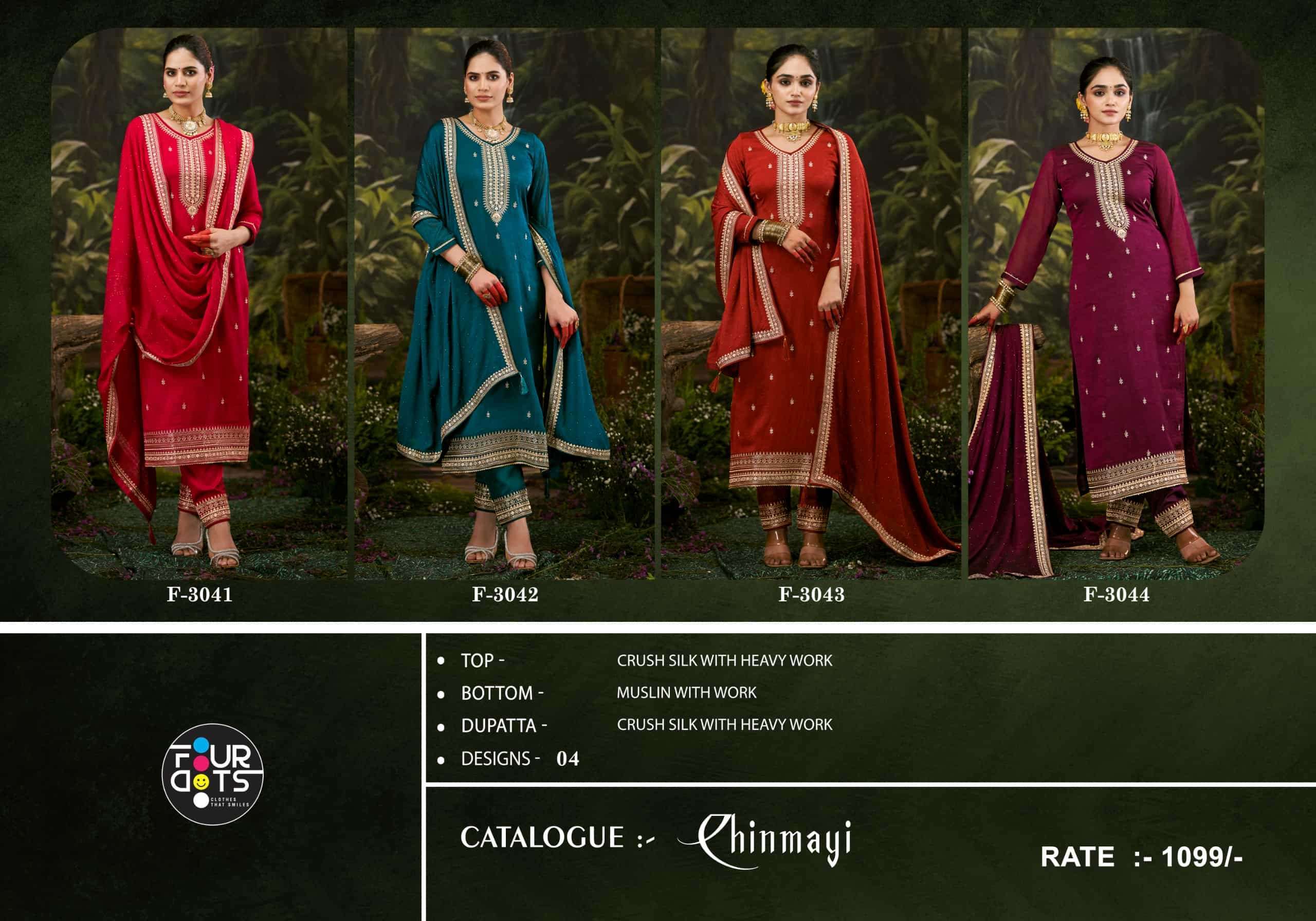 FOURDOTS CHINMAYI DESIGNER SILK SUIT LATEST CATALOGUE WHOLESALER 2025