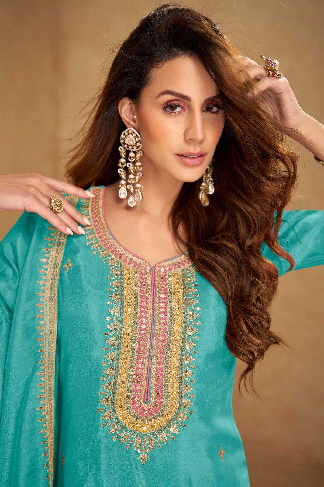 GULKAYRA DESIGNER NUSRAT 7565 COLORS READYMADE DESIGNER PALAZZO SUIT WHOLESALER 2025