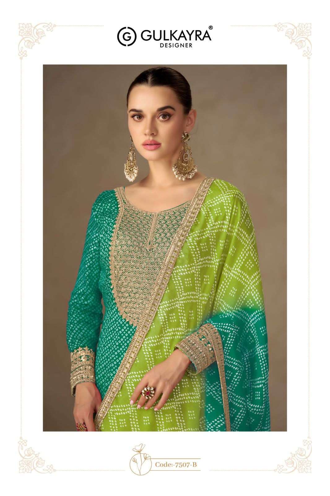 GULKAYRA DESIGNER SAIYAARA 7507 COLORS PARTYWEAR GOWN CATALOG WHOLESALER IN SURAT 