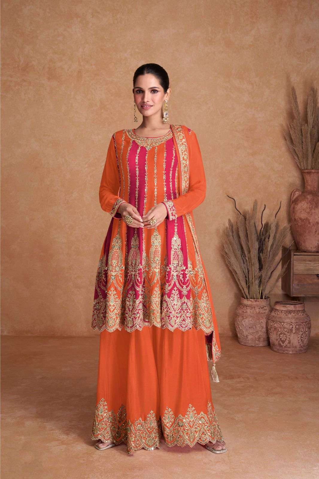 GULZAR KETKI COLOR 7404 PEPLUM STYLE DRESS WHOLESALER 