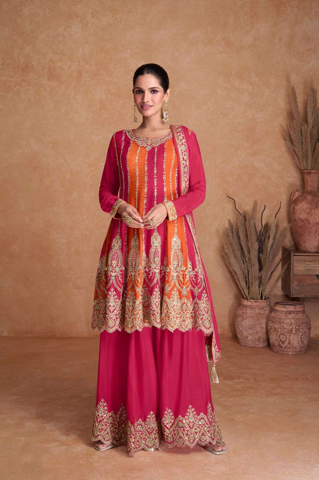 GULZAR KETKI COLOR 7404 PEPLUM STYLE DRESS WHOLESALER 