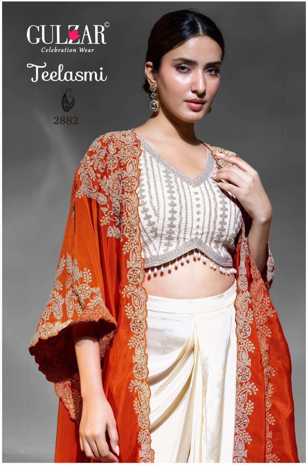GULZAR TEELASMI PARTYWEAR SHRUG STYLE INDO WESTERN DRESS CATALOG EXPORTER 2025