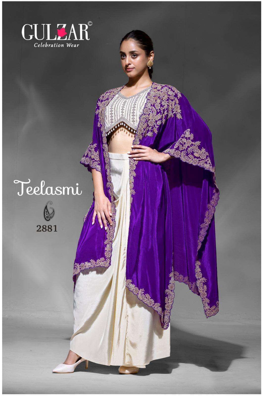 GULZAR TEELASMI PARTYWEAR SHRUG STYLE INDO WESTERN DRESS CATALOG EXPORTER 2025