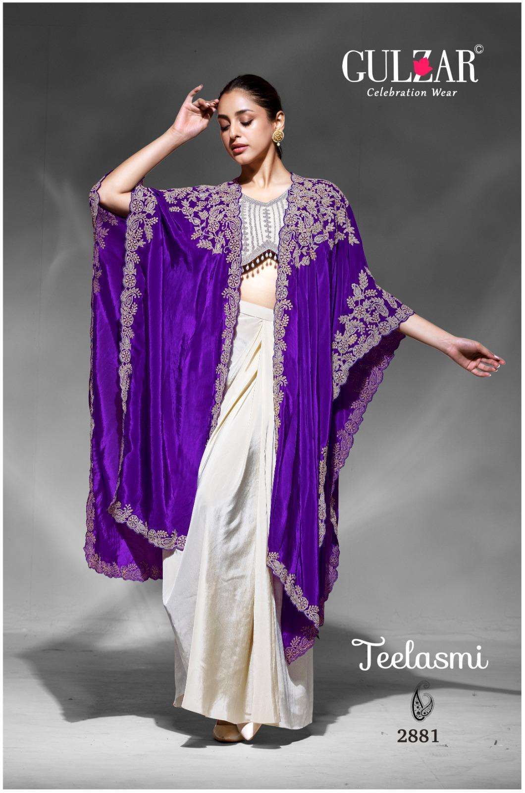 GULZAR TEELASMI PARTYWEAR SHRUG STYLE INDO WESTERN DRESS CATALOG EXPORTER 2025