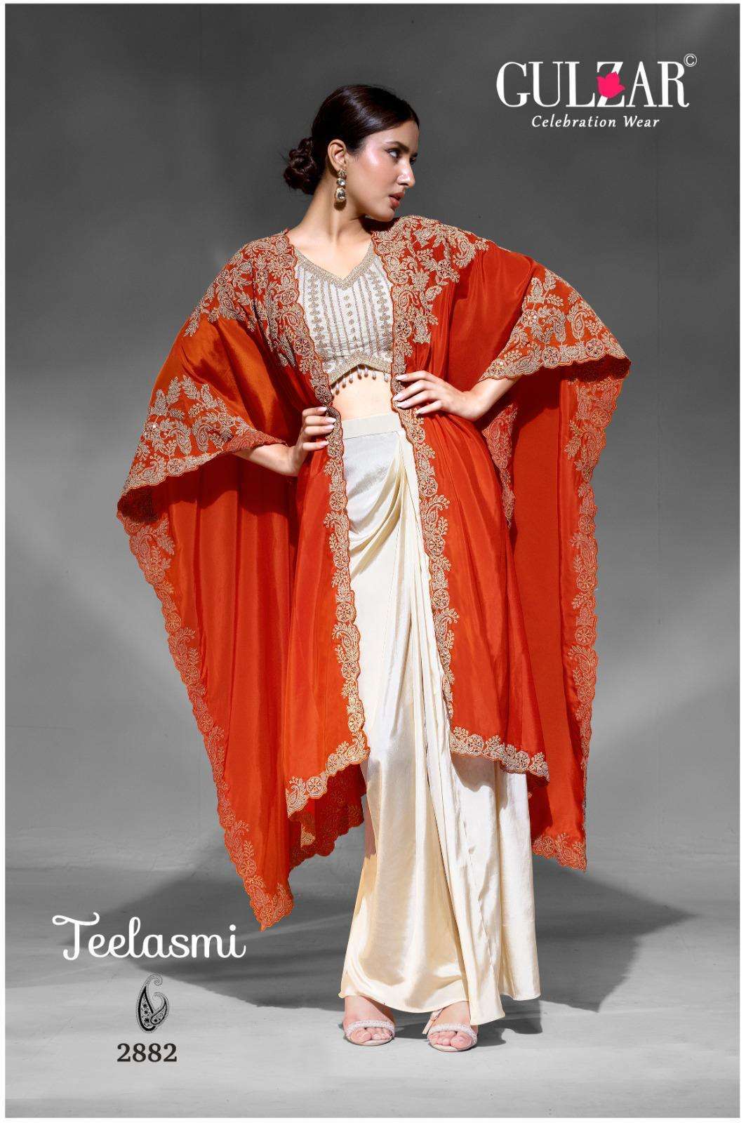 GULZAR TEELASMI PARTYWEAR SHRUG STYLE INDO WESTERN DRESS CATALOG EXPORTER 2025