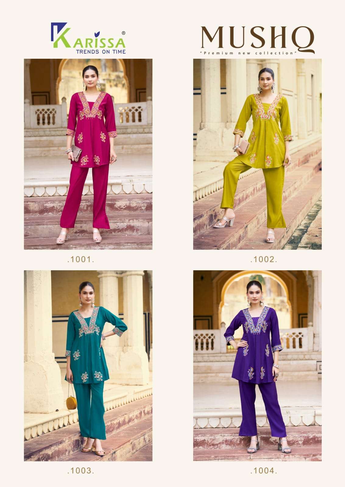 KARISSA MUSHQ VISCOSE SILK DESIGNER CORD SET WHOLESALER BEST RATE DEALER 