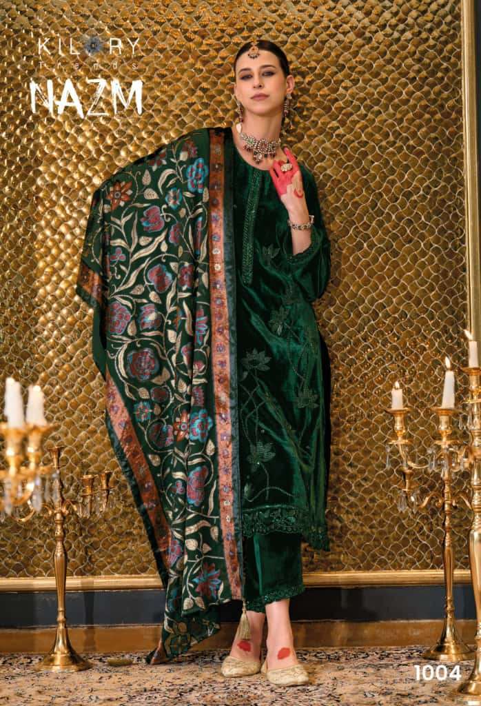 KILORY TRENDS NAZM PURE VELVET SUIT CATALOG WHOLESALER BEST RATE 
