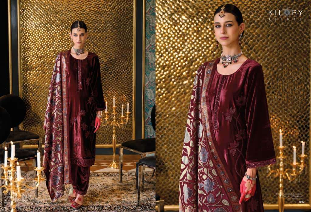 KILORY TRENDS NAZM PURE VELVET SUIT CATALOG WHOLESALER BEST RATE 