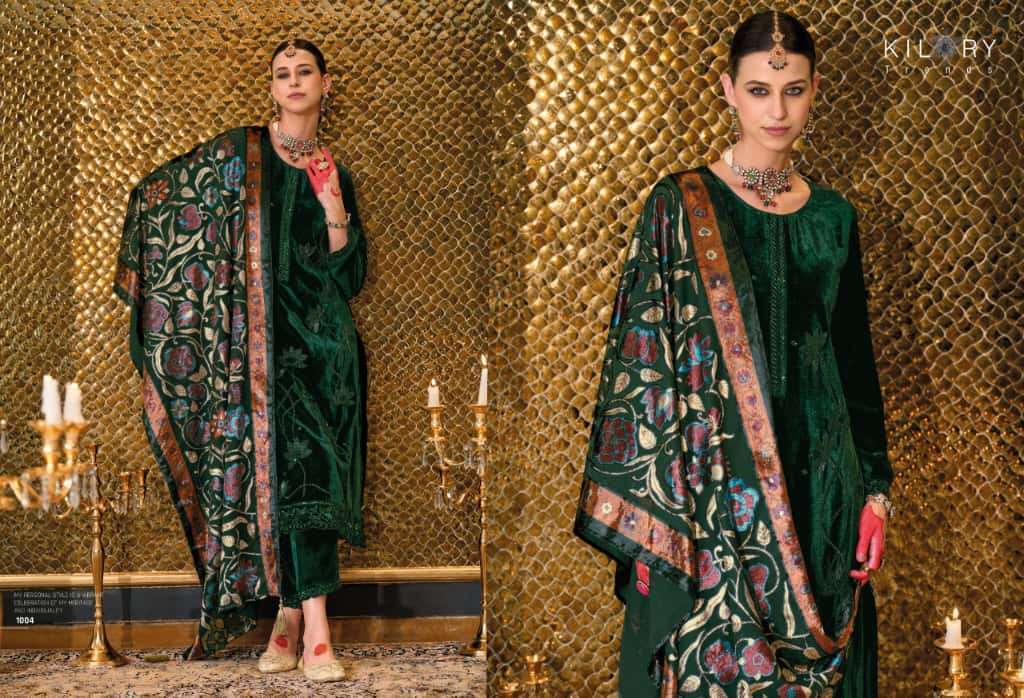 KILORY TRENDS NAZM PURE VELVET SUIT CATALOG WHOLESALER BEST RATE 