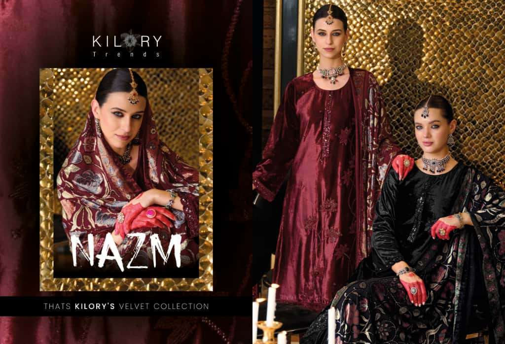 KILORY TRENDS NAZM PURE VELVET SUIT CATALOG WHOLESALER BEST RATE 
