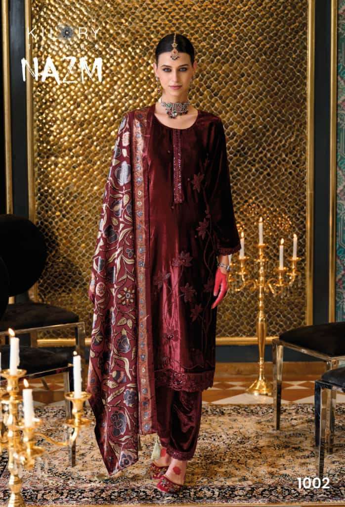 KILORY TRENDS NAZM PURE VELVET SUIT CATALOG WHOLESALER BEST RATE 