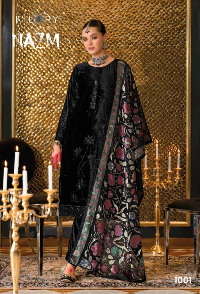KILORY TRENDS NAZM PURE VELVET SUIT CATALOG WHOLESALER BEST RATE 