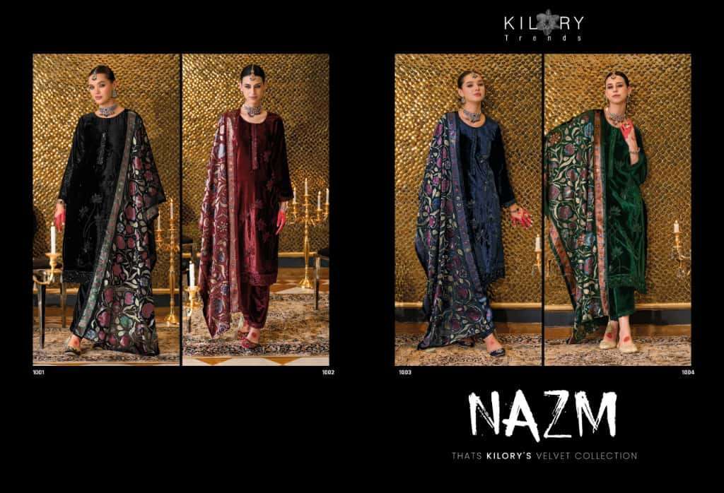 KILORY TRENDS NAZM PURE VELVET SUIT CATALOG WHOLESALER BEST RATE 
