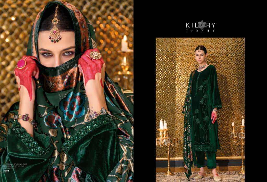 KILORY TRENDS NAZM PURE VELVET SUIT CATALOG WHOLESALER BEST RATE 