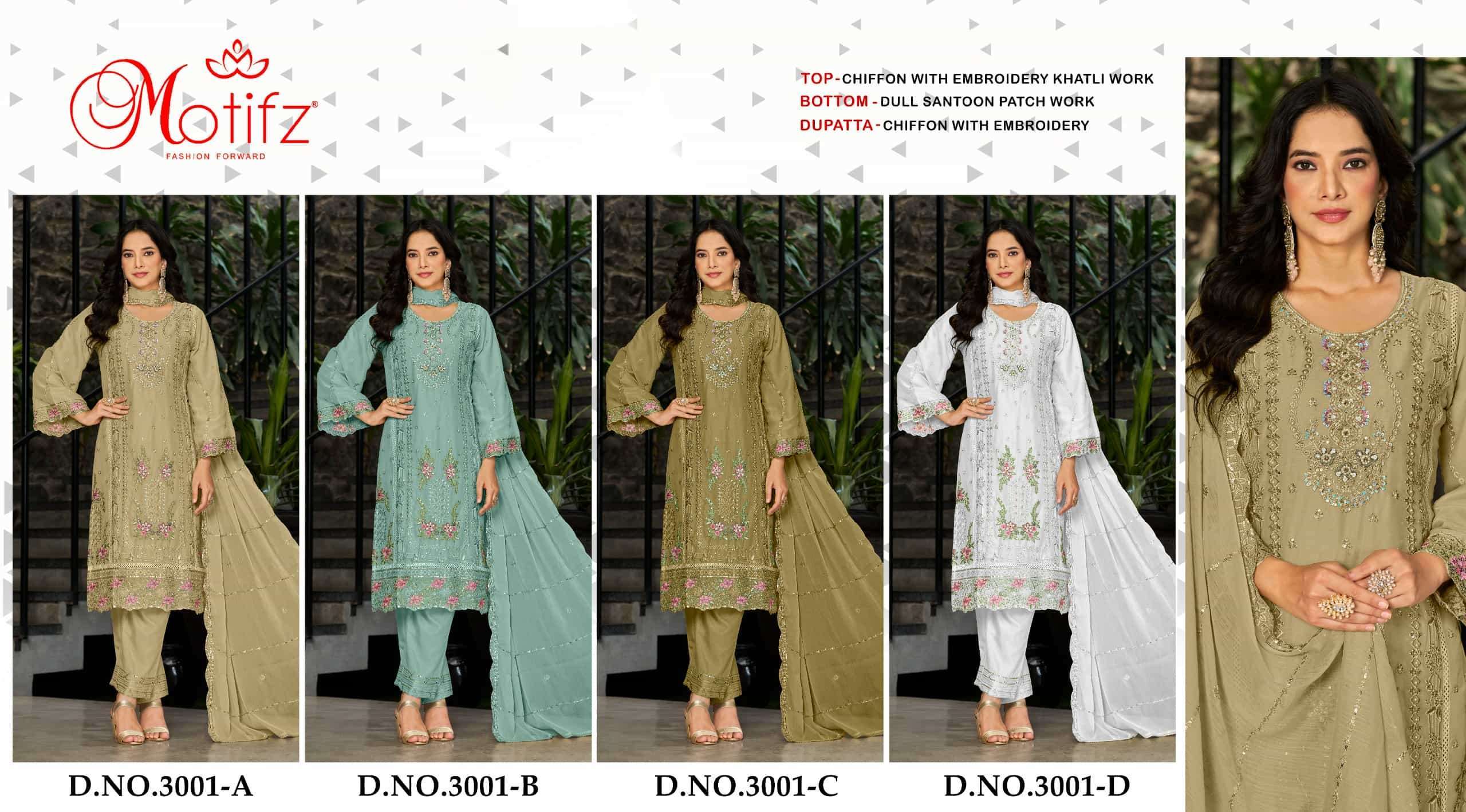 MOTIFZ D 3001 COLORS PAKISTANI DESIGNER DRESS CATALOG WHOLESALER 2025