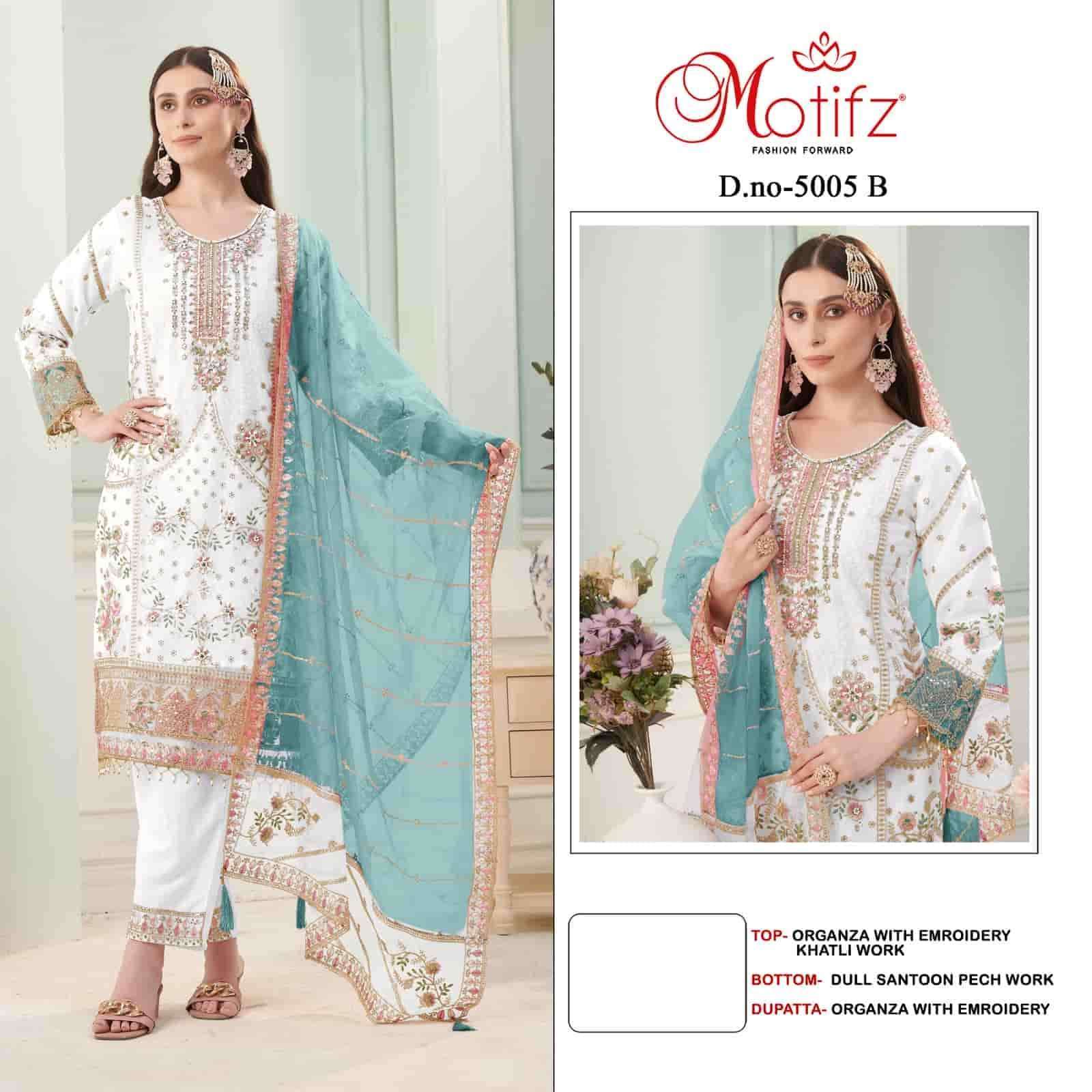 MOTIFZ D 5005 COLORS PARTYWEAR PAKISTANI SUIT WHOLESALER IN SURAT 