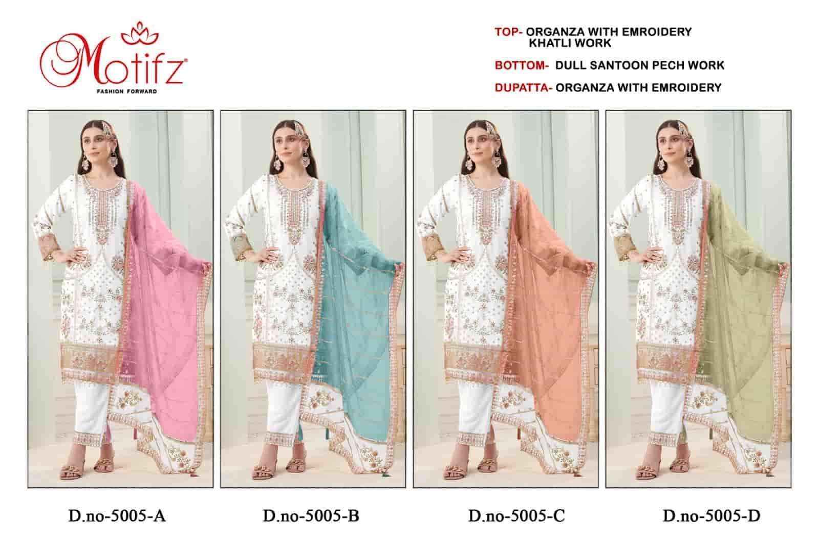MOTIFZ D 5005 COLORS PARTYWEAR PAKISTANI SUIT WHOLESALER IN SURAT 