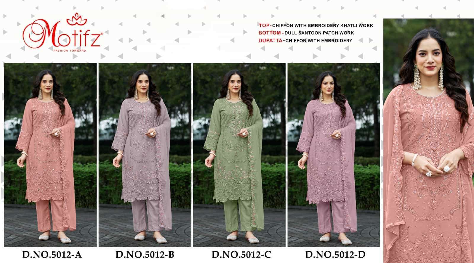 MOTIFZ D 5012 COLORS DESIGNER PAKISTANI SUIT WHOLESALER 