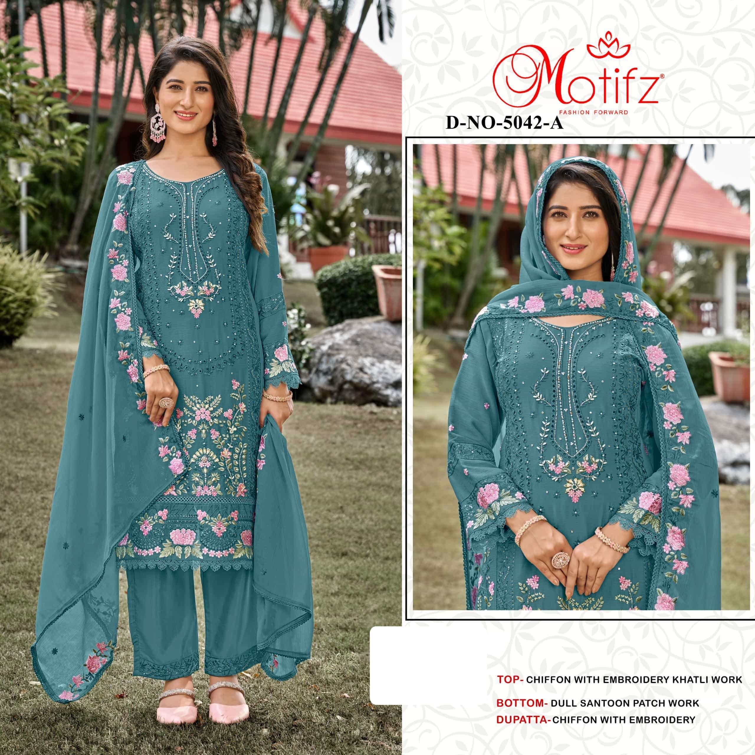 MOTIFZ D 5042 COLORS PAKISTANI DRESS CATALOG SUPPLIER 