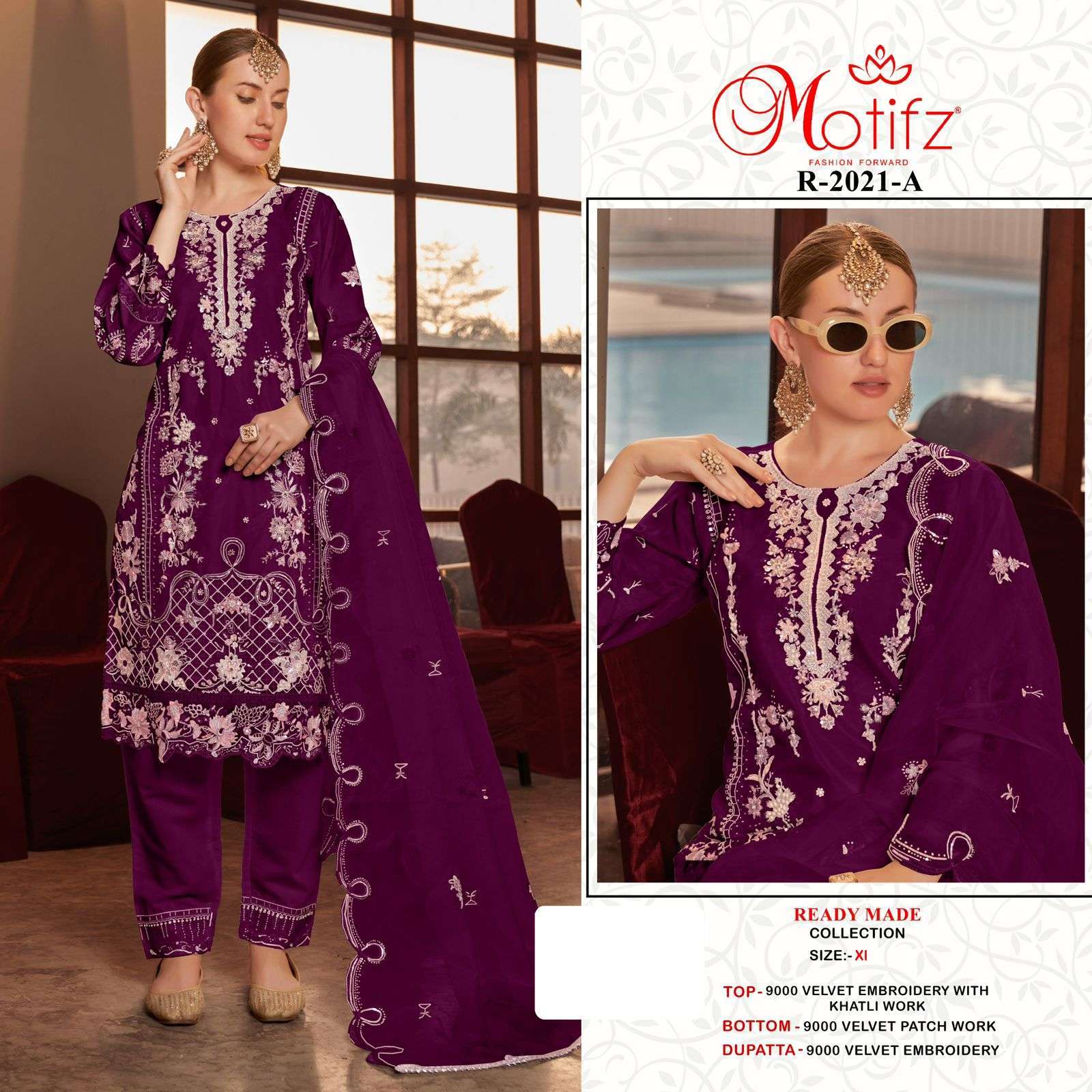 MOTIFZ R 2021 COLORS READYMADE VELVET SUIT WHOLESALER IN SURAT 2025
