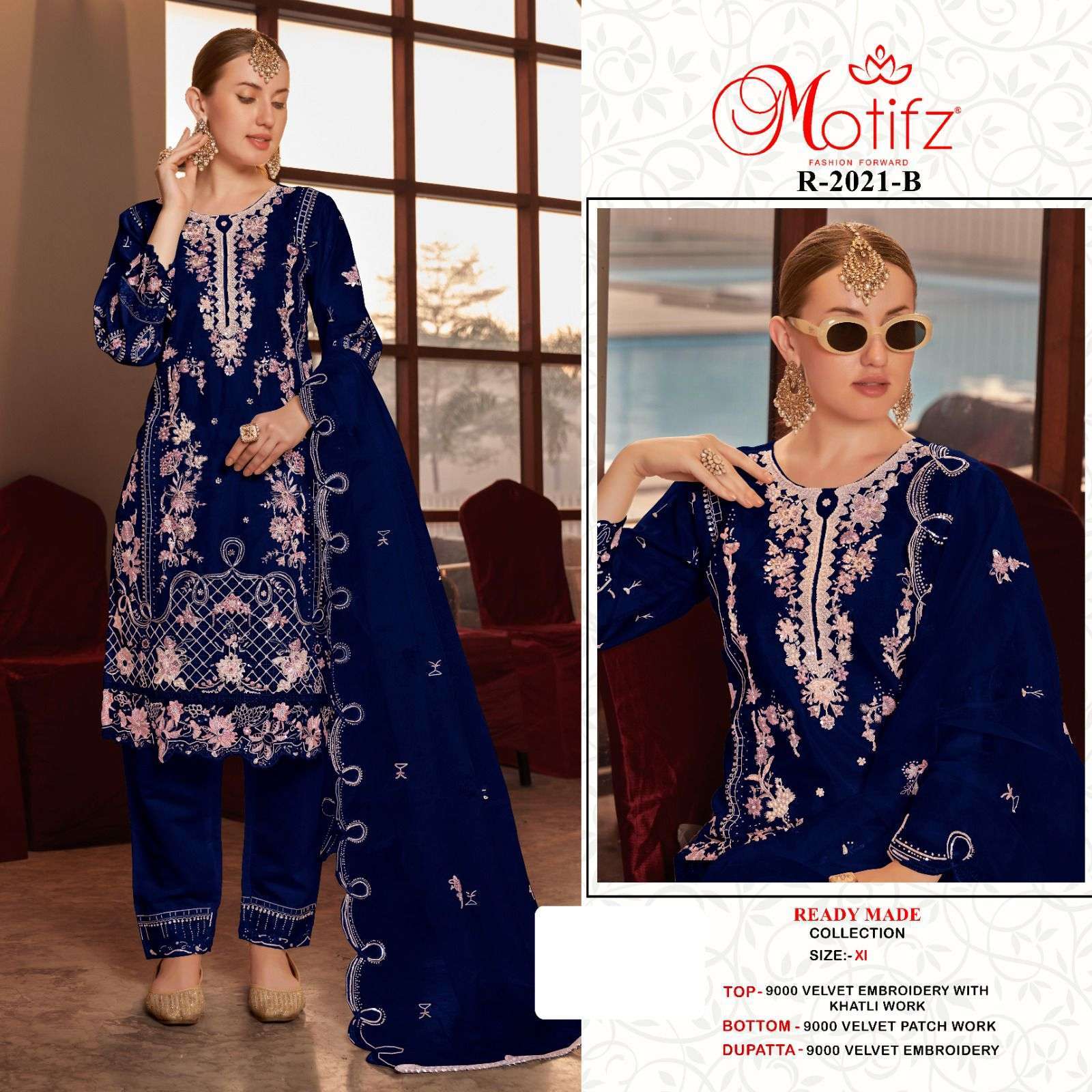 MOTIFZ R 2021 COLORS READYMADE VELVET SUIT WHOLESALER IN SURAT 2025
