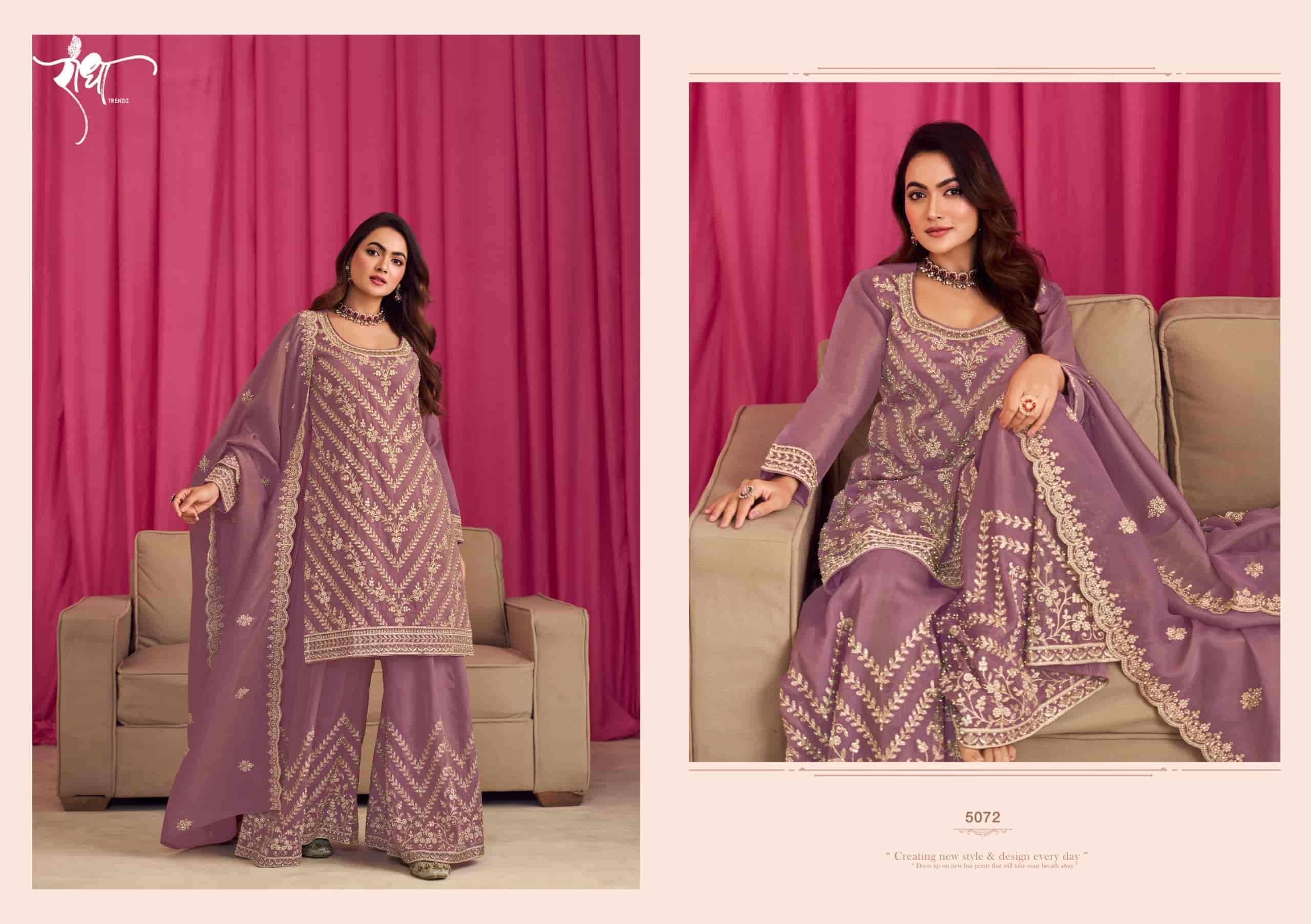 RADHA TRENDZ SINDOOR LATEST DESIGNER SHARARA DRESS CATALOGUE WHOLESALER IN SURAT 