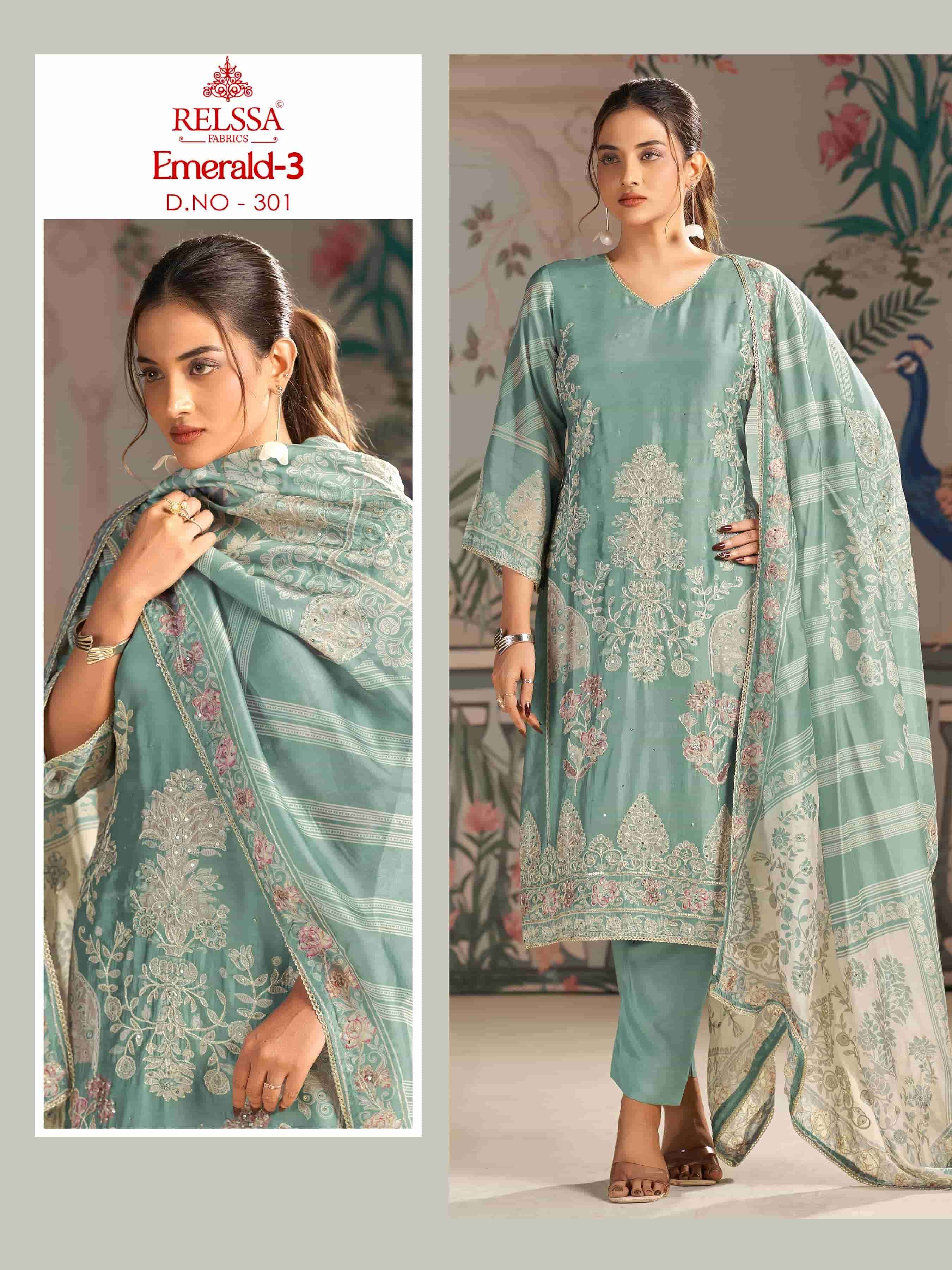 RELSSA EMERALD VOL 3 FANCY LADIES SUIT CATALOGUE WHOLESALER 