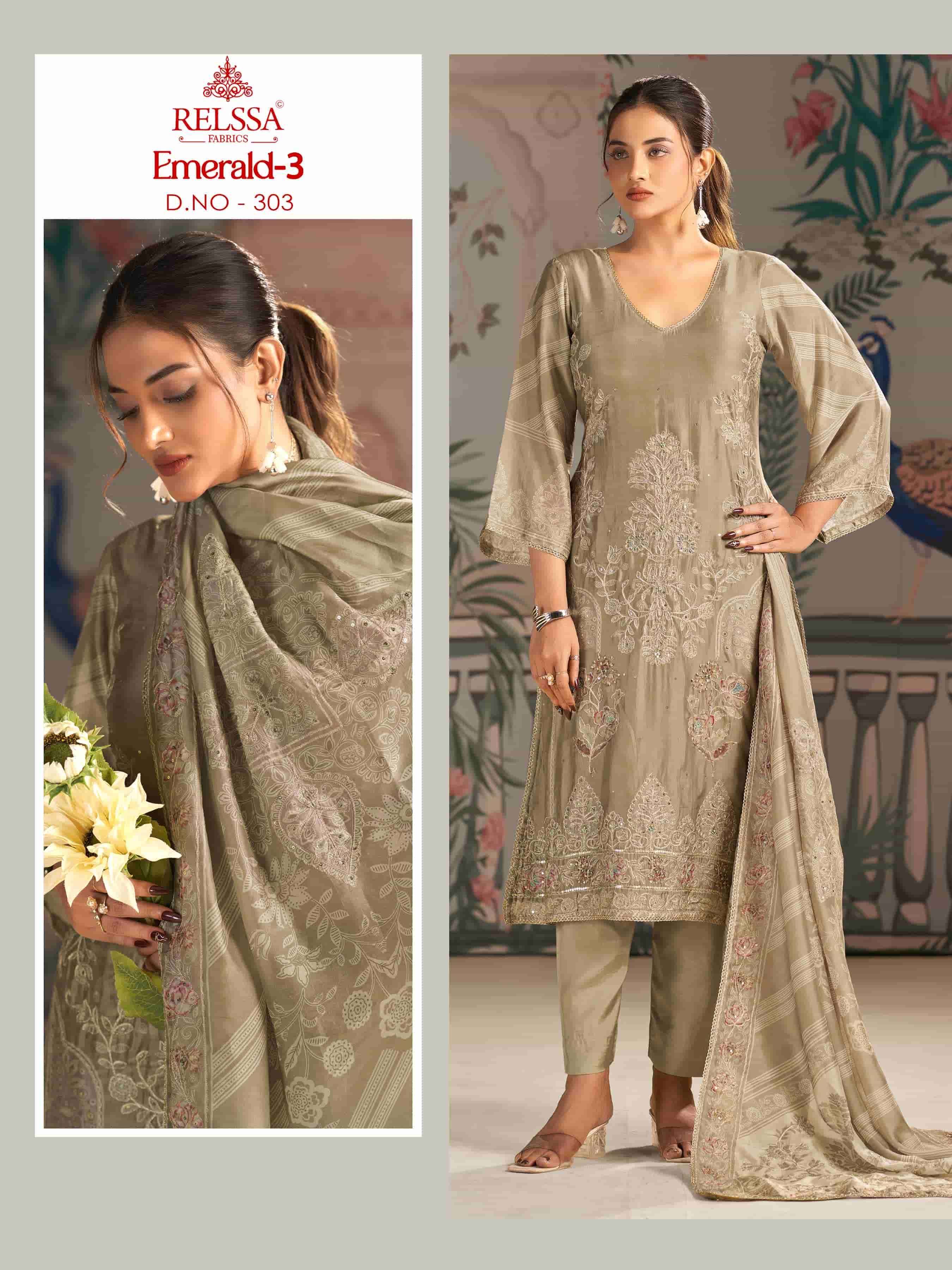 RELSSA EMERALD VOL 3 FANCY LADIES SUIT CATALOGUE WHOLESALER 