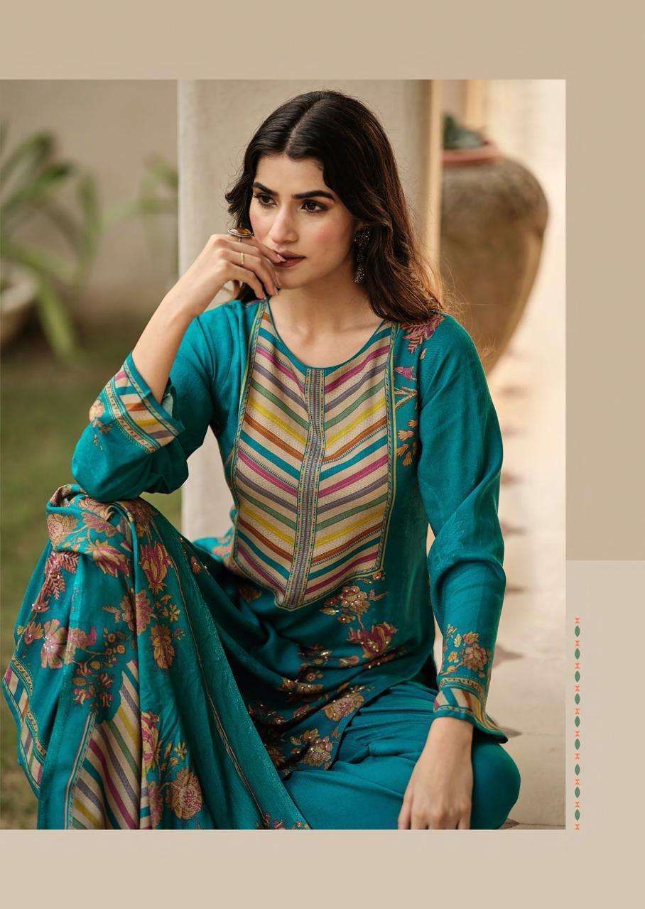 SADHANA FASHION ELISHA VISCSOE PASHMINA LADIES SUIT CATALOGUE WHOLESALER 