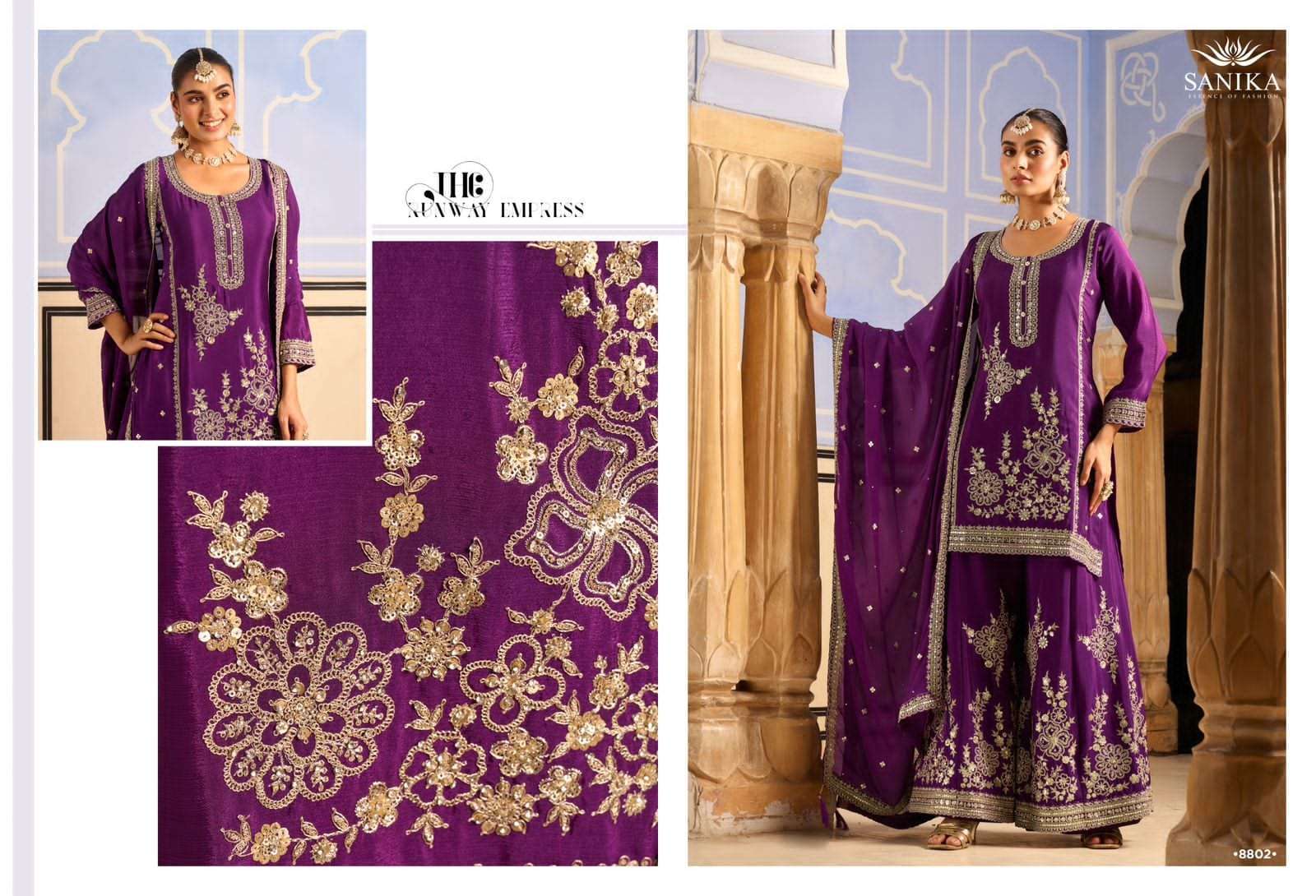 SANIKA TARANG WEDDING WEAR 3 PIECE PALAZZO SUIT LATEST CATALOGUE WHOLESALER 