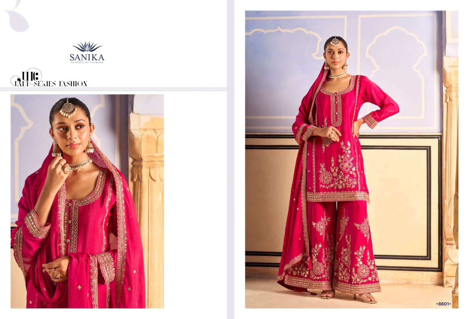 SANIKA TARANG WEDDING WEAR 3 PIECE PALAZZO SUIT LATEST CATALOGUE WHOLESALER 