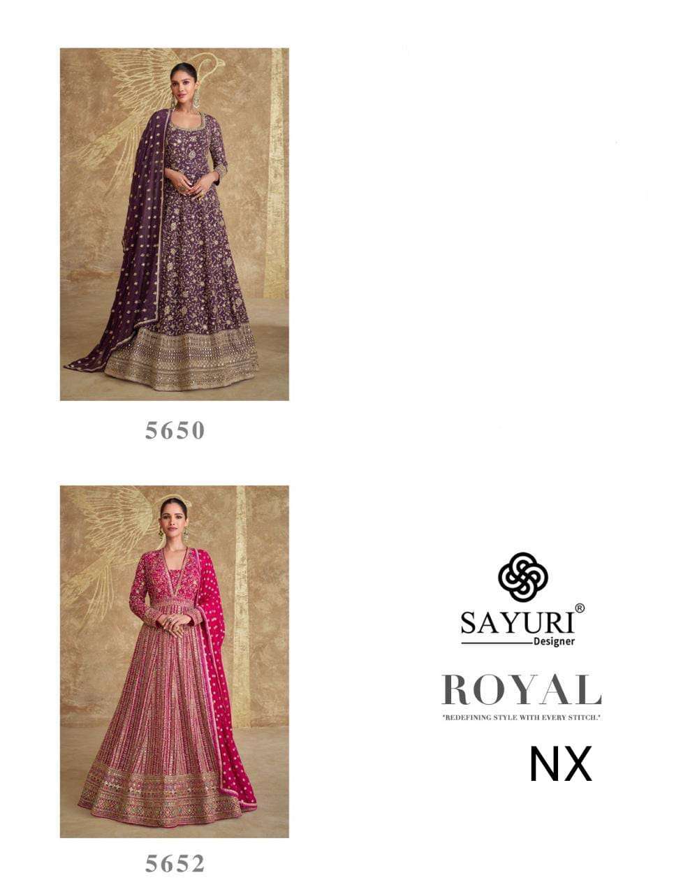 SAYURI ROYAL NX 5650 TO 5652 DESIGNER WEDDING GOWN LATEST CATALOGUE 2025